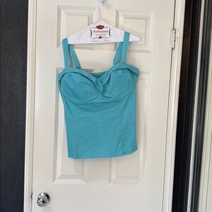 Pinup Couture sexy rockabilly, Turquoise Bustier vamp tank Top